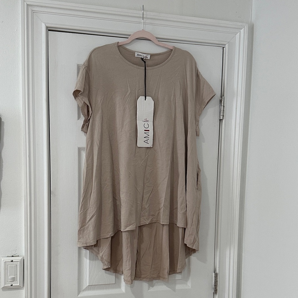 Ami Beige Women's Tunic Top